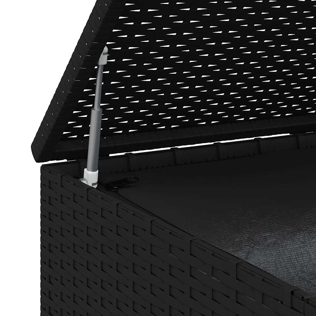 Caixa para almofadões de jardim 100x97,5x104 cm vime PE preto