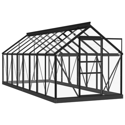 Estufa 155x395,5x191 cm alumínio e vidro antracite