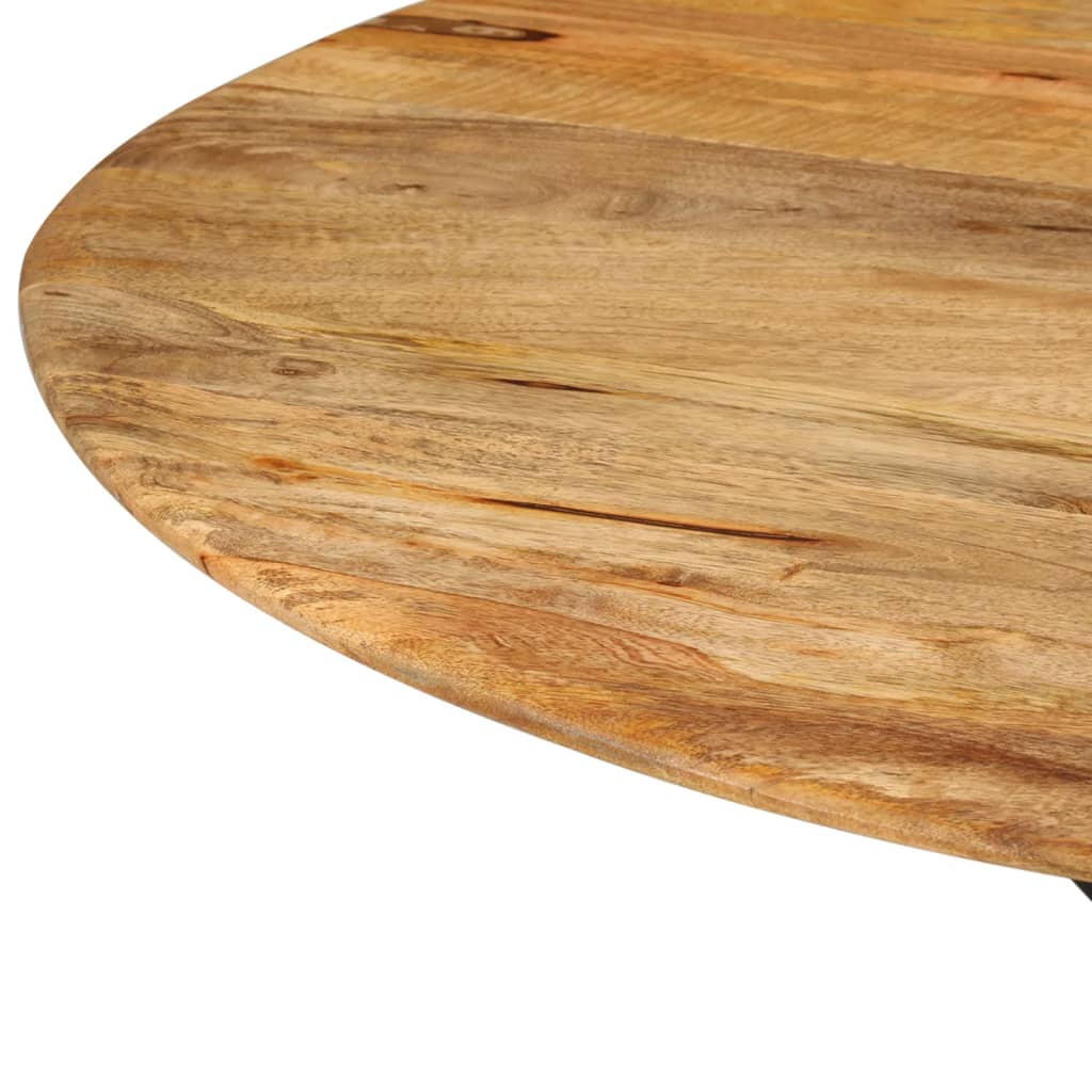 Mesa de jantar Ø110x78 cm madeira de mangueira maciça e aço