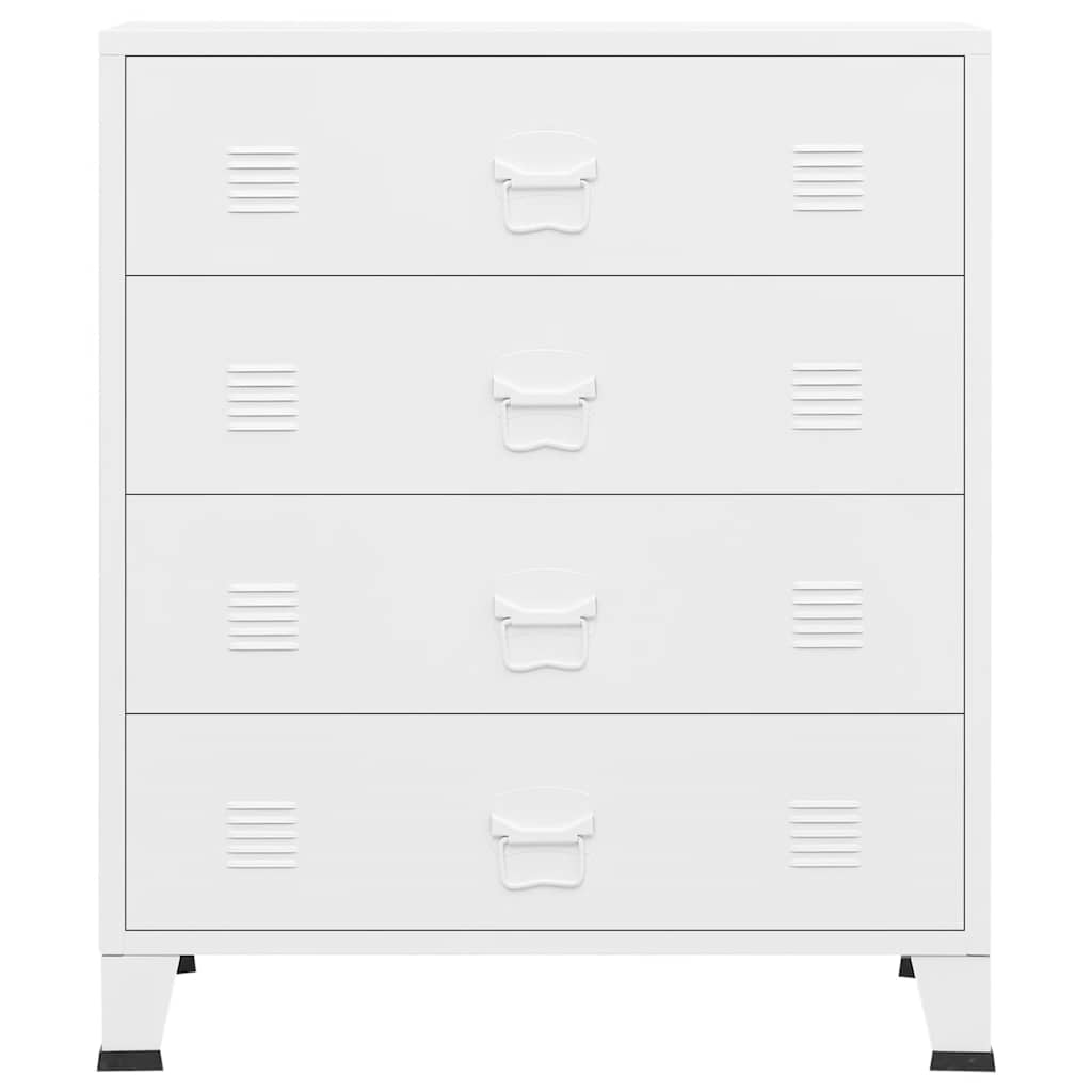 Cómoda industrial 78x40x93 cm metal branco