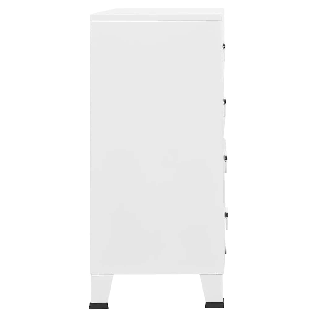 Cómoda industrial 78x40x93 cm metal branco