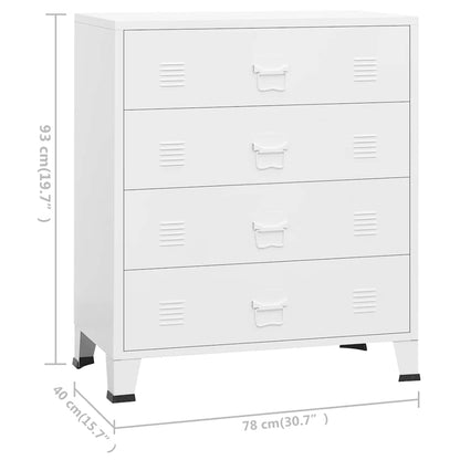 Cómoda industrial 78x40x93 cm metal branco