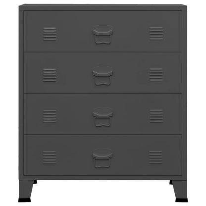Móvel com gavetas industrial 78x40x93 cm metal antracite