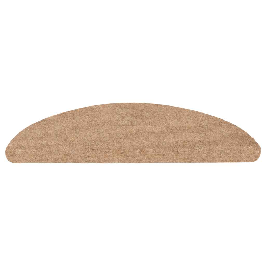 Tapetes de escada adesivos 15 pcs 56x17x3 cm bege
