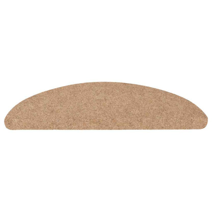 Tapetes de escada adesivos 15 pcs 56x17x3 cm bege
