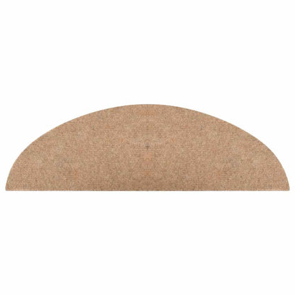 Tapetes de escada adesivos 15 pcs 56x17x3 cm bege