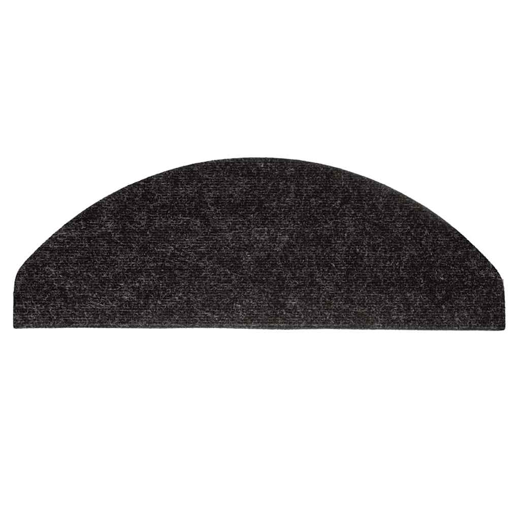 Tapetes de escada adesivos 15 pcs56x17x3 cm preto