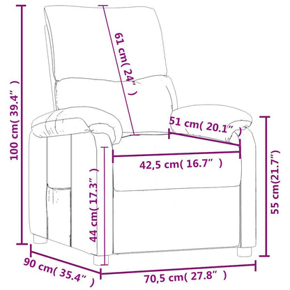 Cadeira reclinável tecido castanho