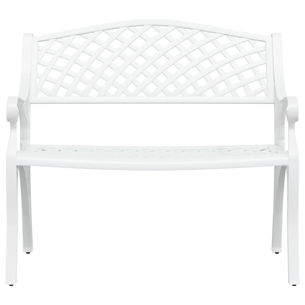 Banco de jardim 102 cm alumínio fundido branco