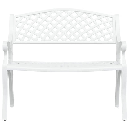 Banco de jardim 102 cm alumínio fundido branco