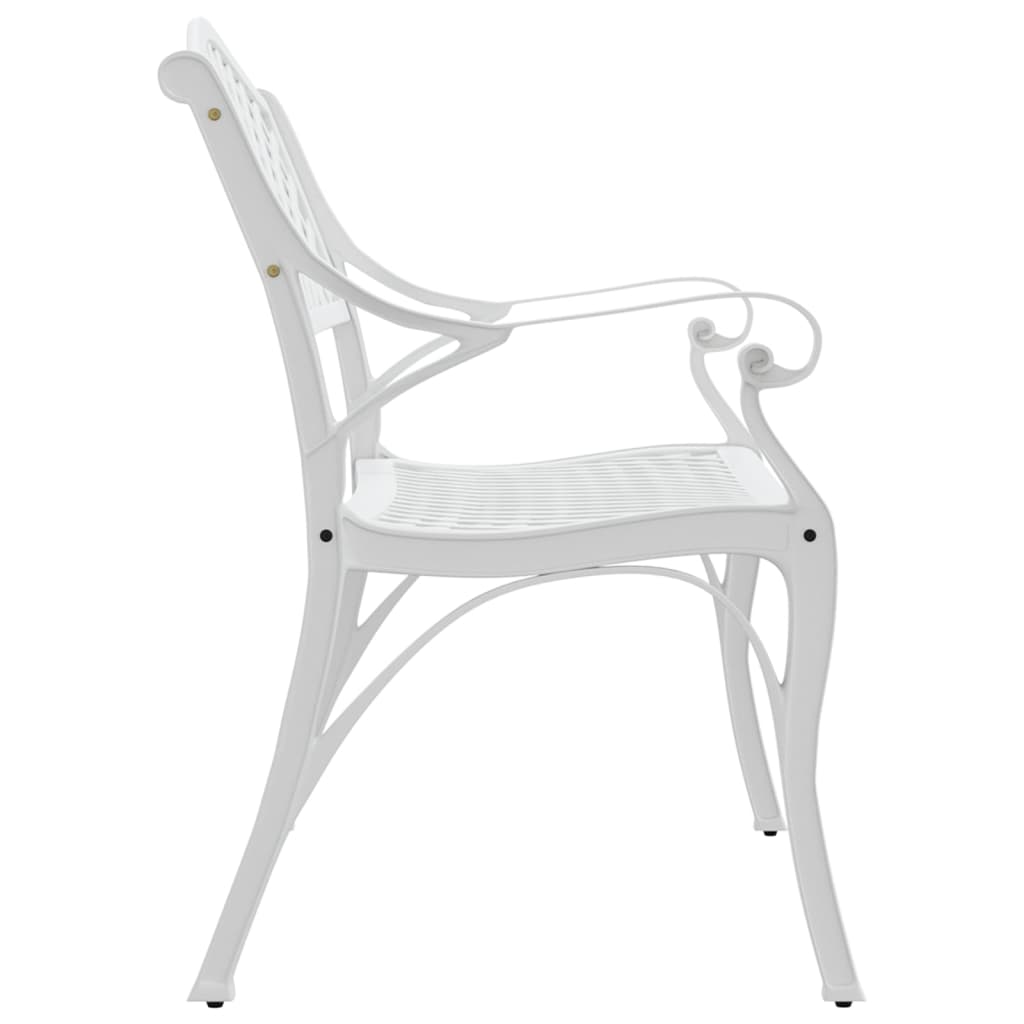 Banco de jardim 102 cm alumínio fundido branco