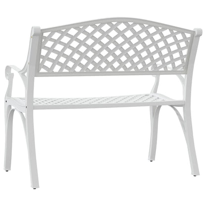 Banco de jardim 102 cm alumínio fundido branco