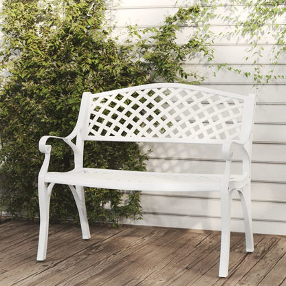 Banco de jardim 102 cm alumínio fundido branco