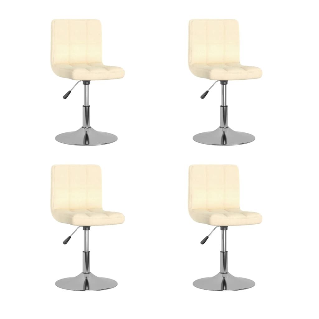 Cadeiras de jantar giratórias 4 pcs tecido cor creme