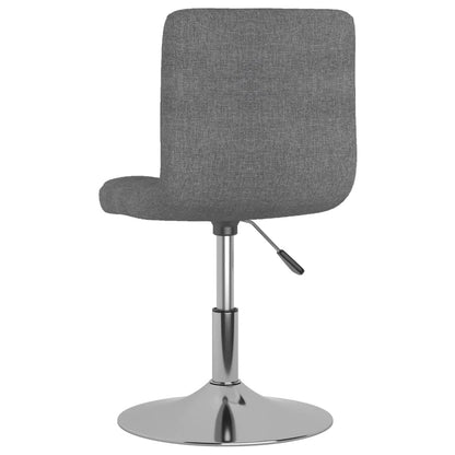 Cadeiras de jantar giratórias 6 pcs tecido cinzento-claro