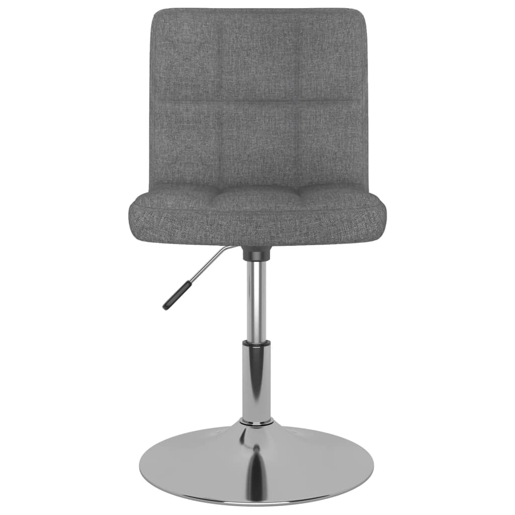 Cadeiras de jantar giratórias 6 pcs tecido cinzento-claro
