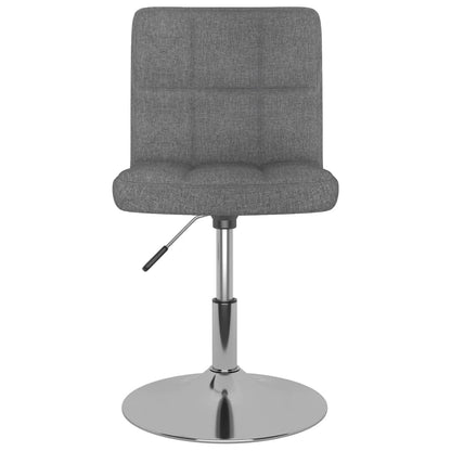 Cadeiras de jantar giratórias 6 pcs tecido cinzento-claro