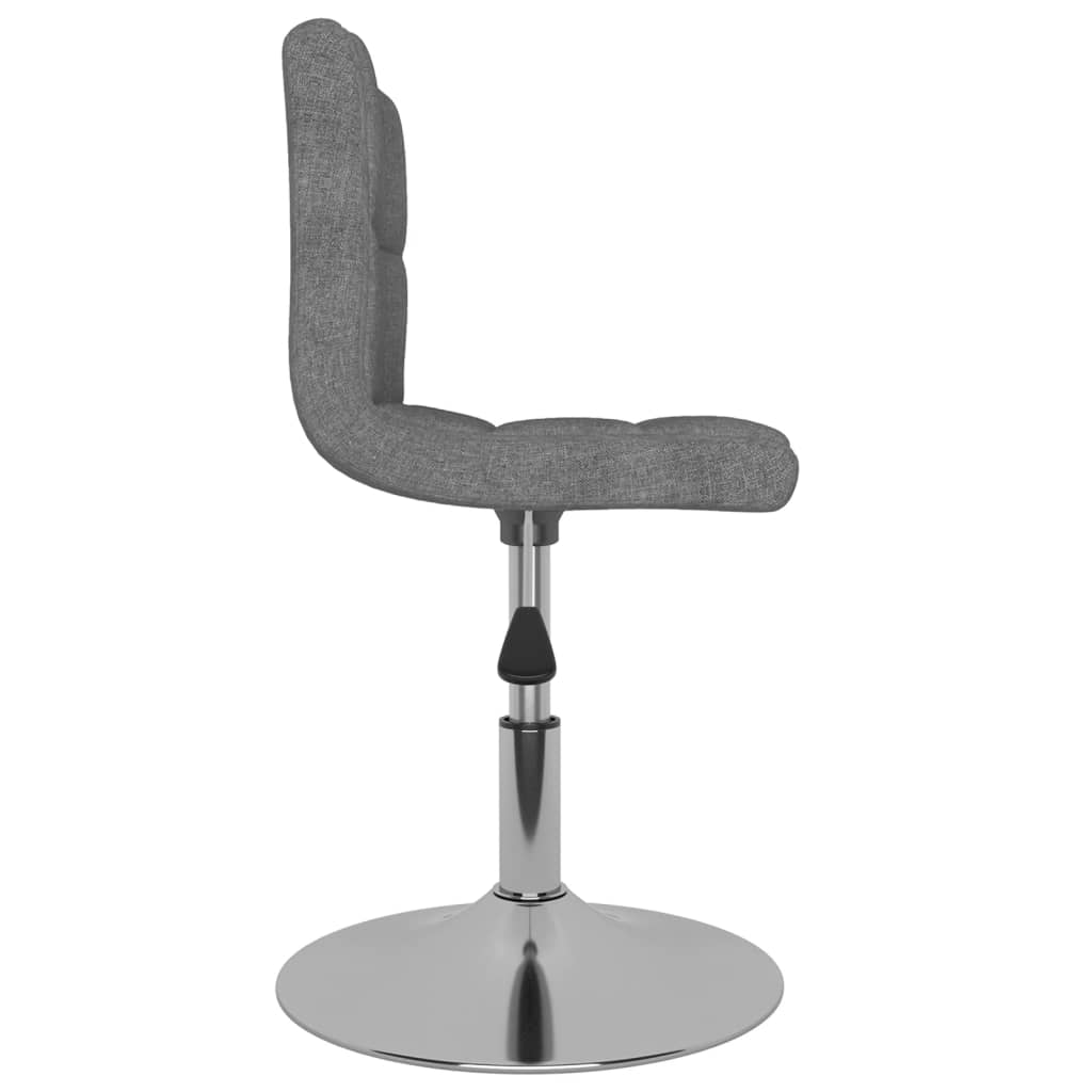 Cadeiras de jantar giratórias 6 pcs tecido cinzento-claro
