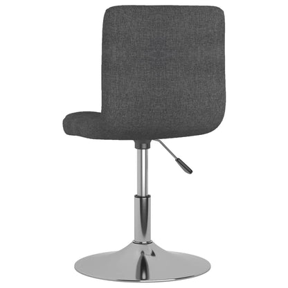 Cadeiras de jantar giratórias 6 pcs tecido cinzento-escuro