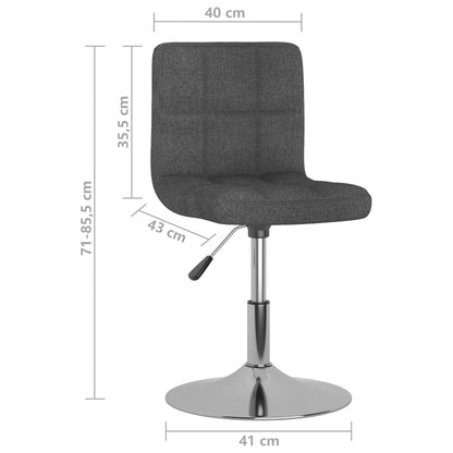 Cadeiras de jantar giratórias 6 pcs tecido cinzento-escuro