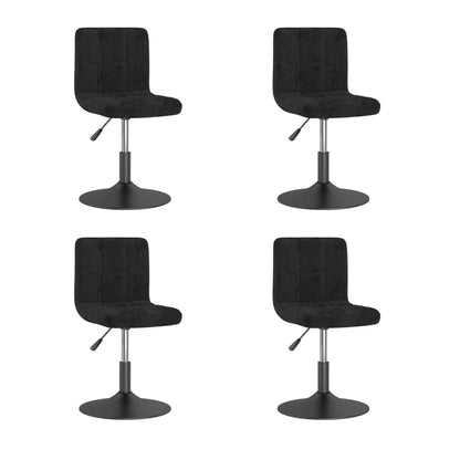 Cadeiras de jantar giratórias 4 pcs veludo preto