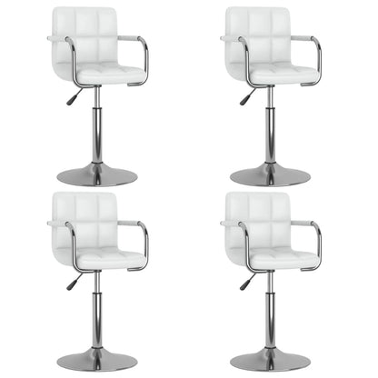 Cadeiras de jantar giratórias 4 pcs couro artificial branco