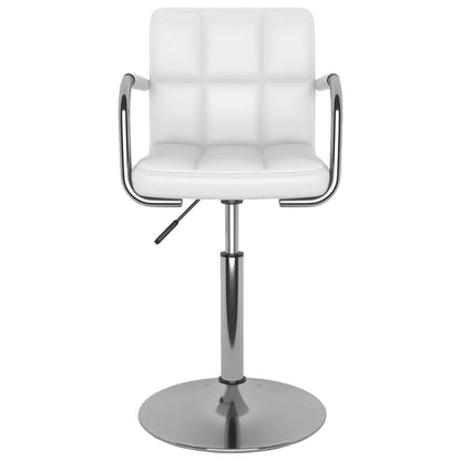 Cadeiras de jantar giratórias 4 pcs couro artificial branco
