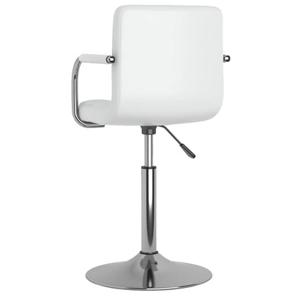 Cadeiras de jantar giratórias 4 pcs couro artificial branco