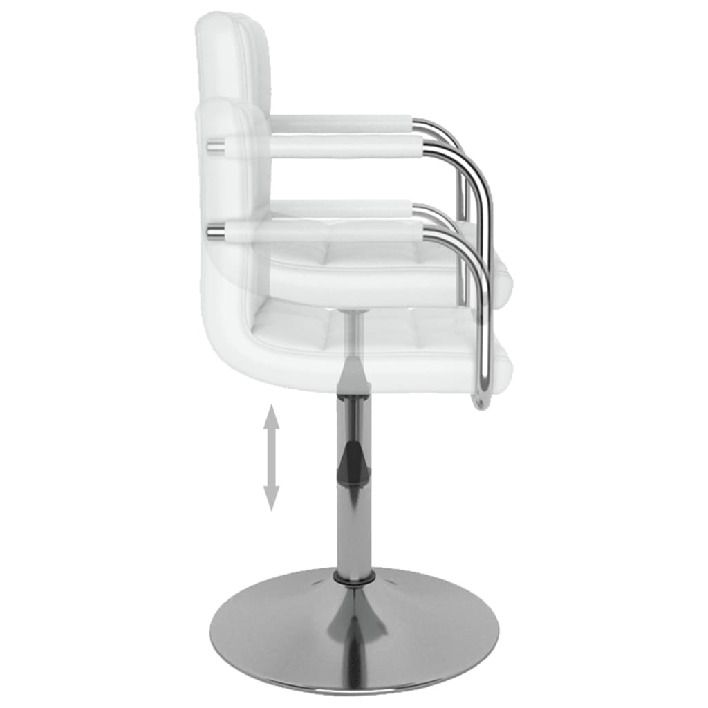 Cadeiras de jantar giratórias 4 pcs couro artificial branco