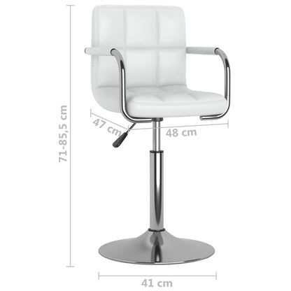 Cadeiras de jantar giratórias 4 pcs couro artificial branco
