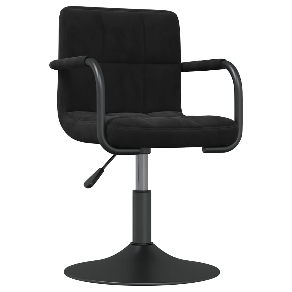 Cadeiras de jantar giratórias 6 pcs veludo preto