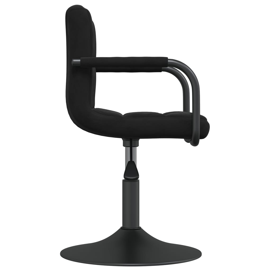 Cadeiras de jantar giratórias 6 pcs veludo preto