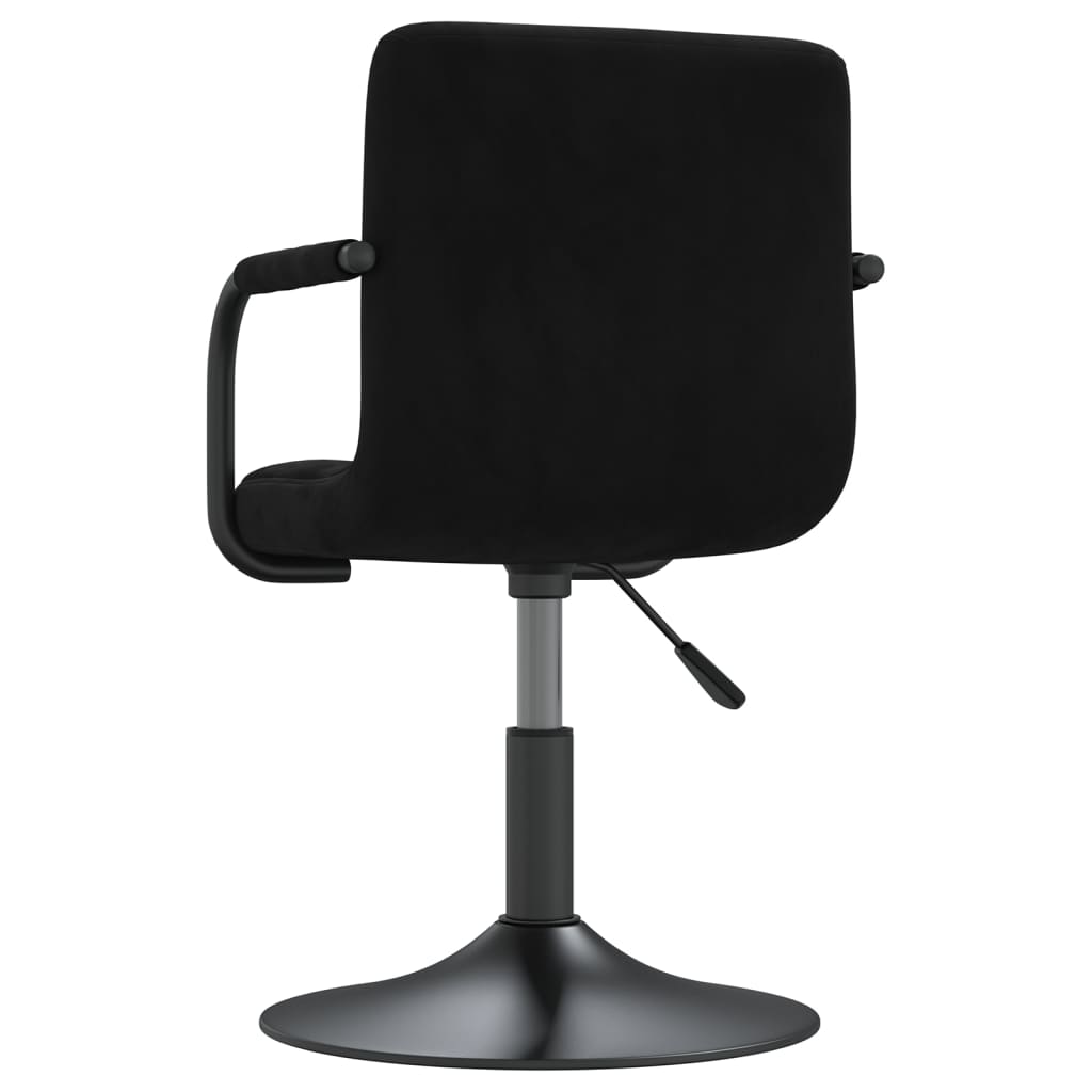Cadeiras de jantar giratórias 6 pcs veludo preto