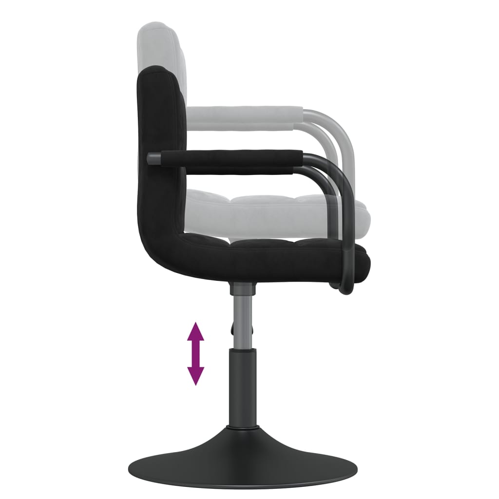 Cadeiras de jantar giratórias 6 pcs veludo preto