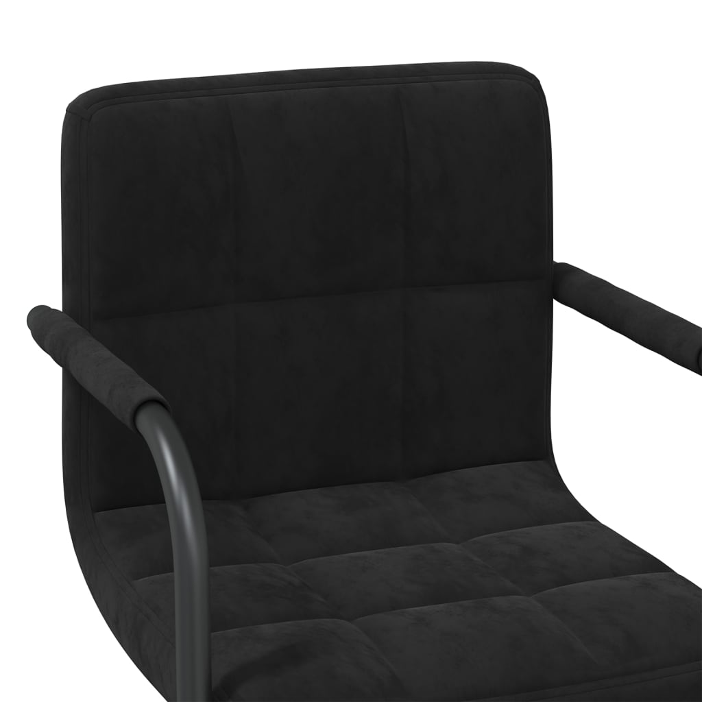 Cadeiras de jantar giratórias 6 pcs veludo preto