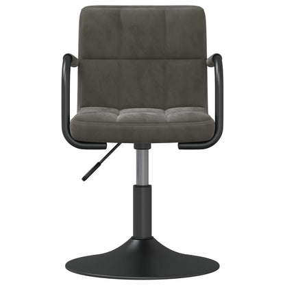 Cadeiras de jantar giratórias 6 pcs veludo cinzento-escuro