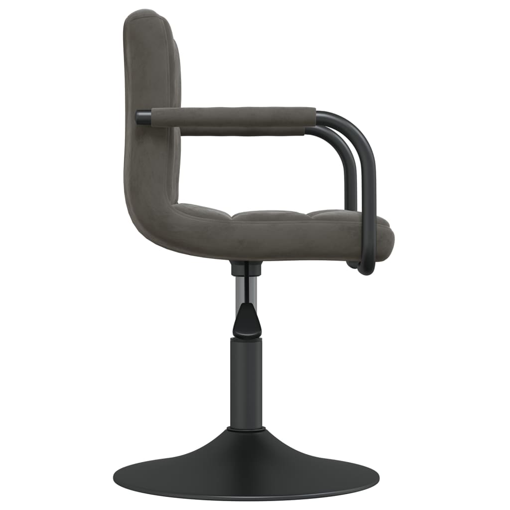 Cadeiras de jantar giratórias 6 pcs veludo cinzento-escuro