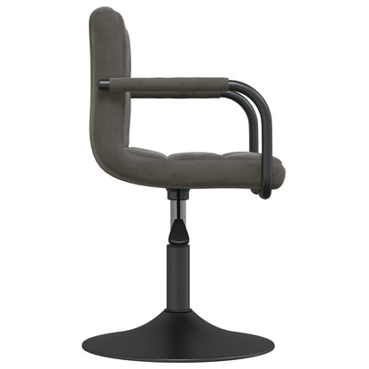 Cadeiras de jantar giratórias 6 pcs veludo cinzento-escuro