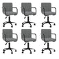 Cadeiras de jantar giratórias 6 pcs veludo cinzento-escuro