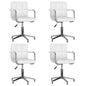Cadeiras de jantar giratórias 4 pcs couro artificial branco
