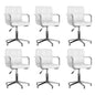 Cadeiras de jantar giratórias 6 pcs couro artificial branco
