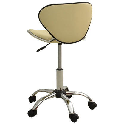 Cadeira de escritório couro artificial cor creme