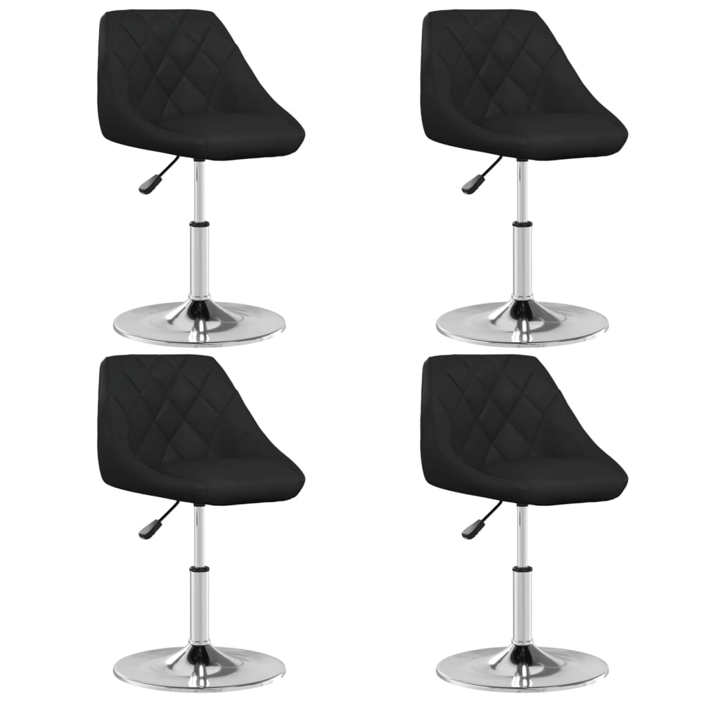 Cadeiras de jantar 4 pcs couro artificial preto