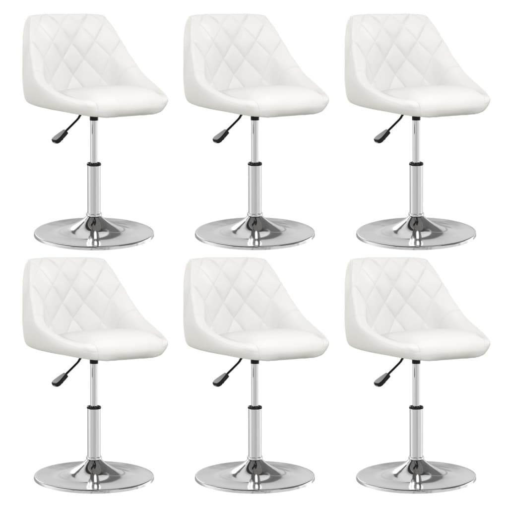 Cadeiras de jantar 6 pcs couro artificial branco