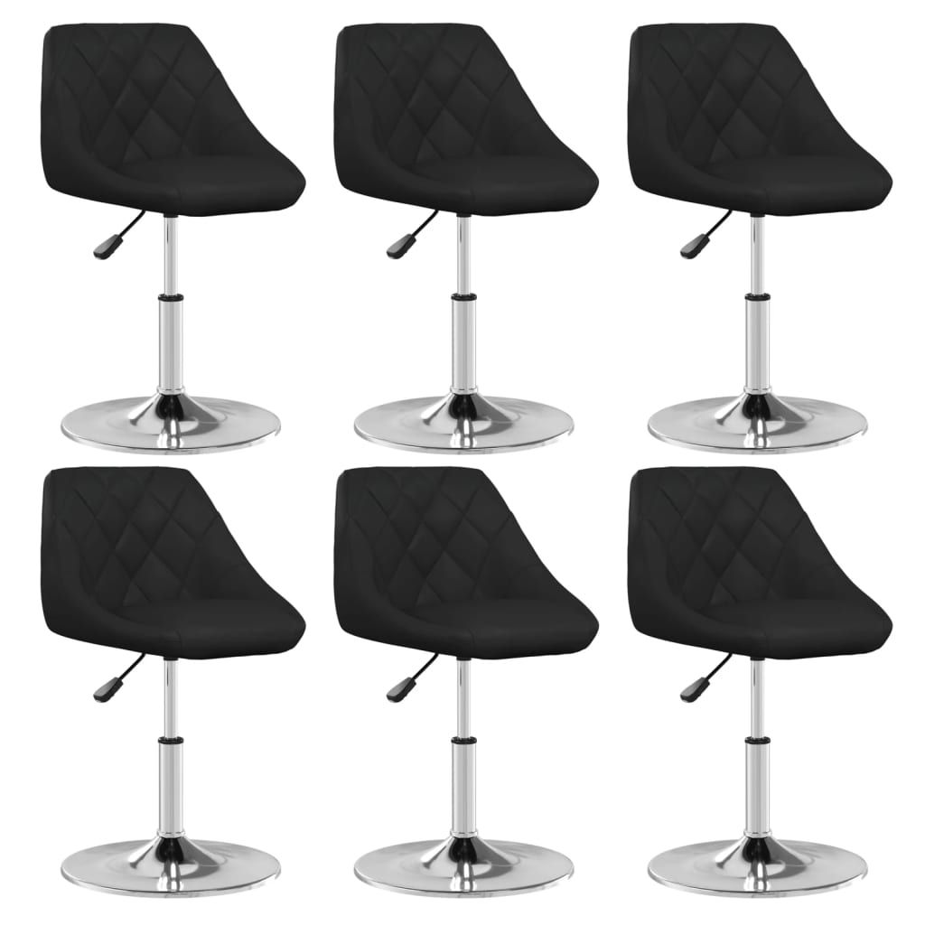 Cadeiras de jantar 6 pcs couro artificial preto