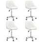 Cadeiras de jantar giratórias 4 pcs couro artificial branco