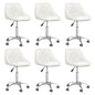 Cadeiras de jantar giratórias 6 pcs couro artificial branco