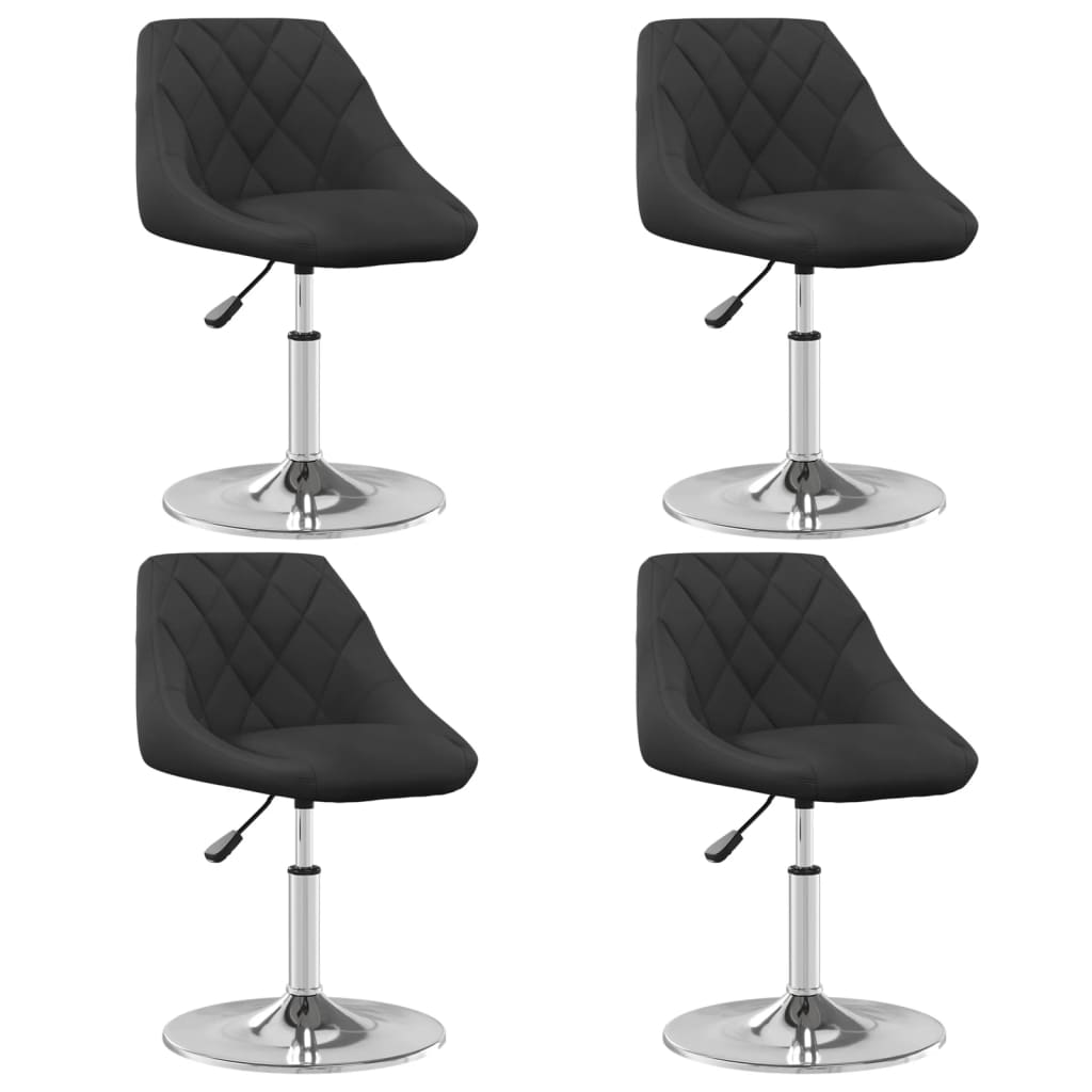 Cadeiras de jantar giratórias 4 pcs veludo preto