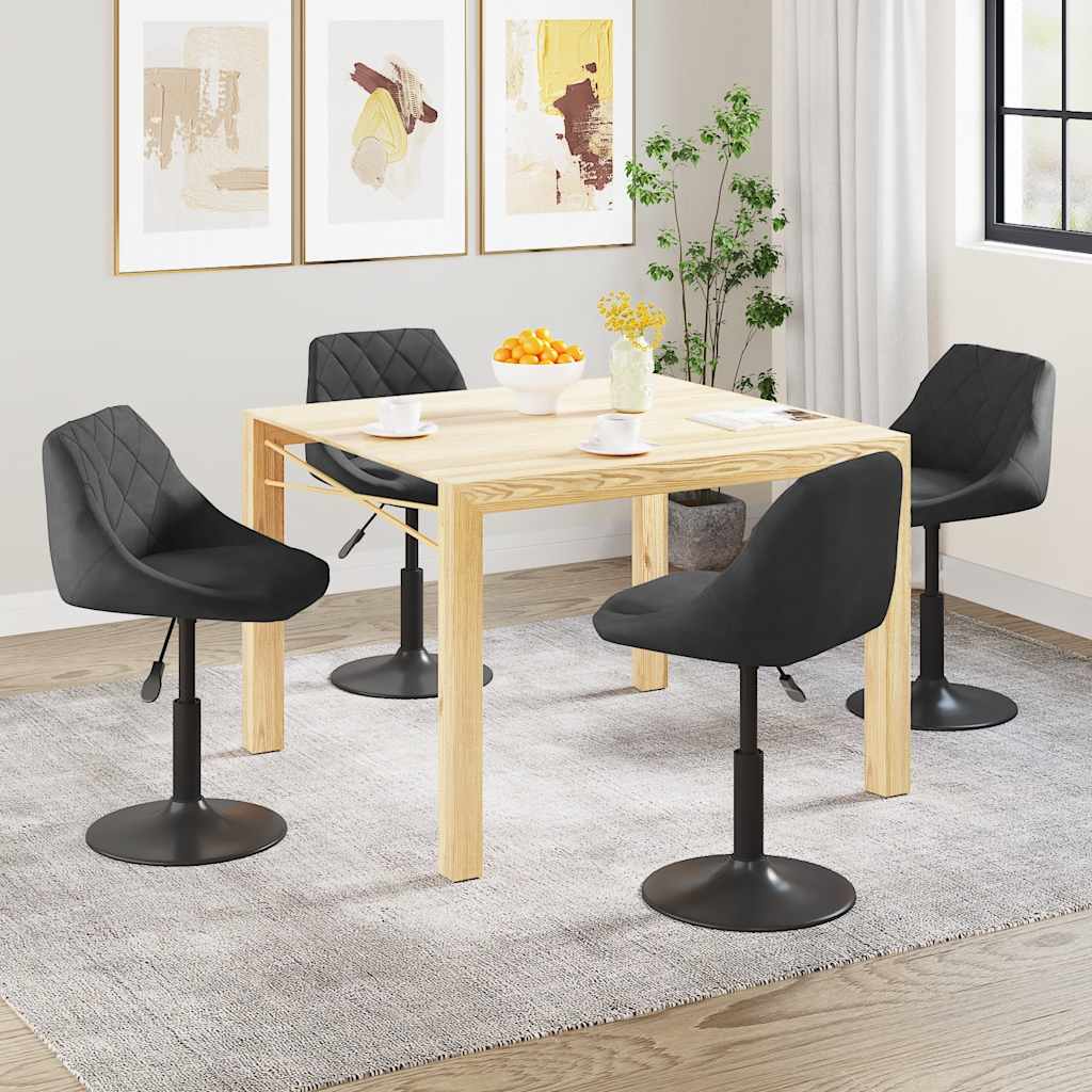 Cadeiras de jantar giratórias 4 pcs veludo preto