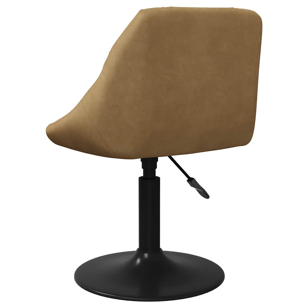 Cadeiras de jantar giratórias 4 pcs veludo castanho